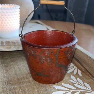Vintage Decorative small Wooden Bucket with Handle